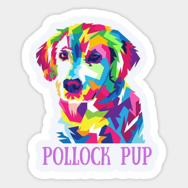 Pollock Pup Sticker by Artsy Y'all